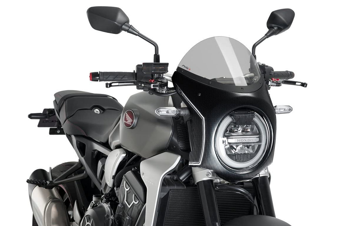 Puig Retro-Verkleidungscheibe 3143H CB650R, Honda CB1000R Neo Sports Café 18'-19', Kohlenstoff, Kohl