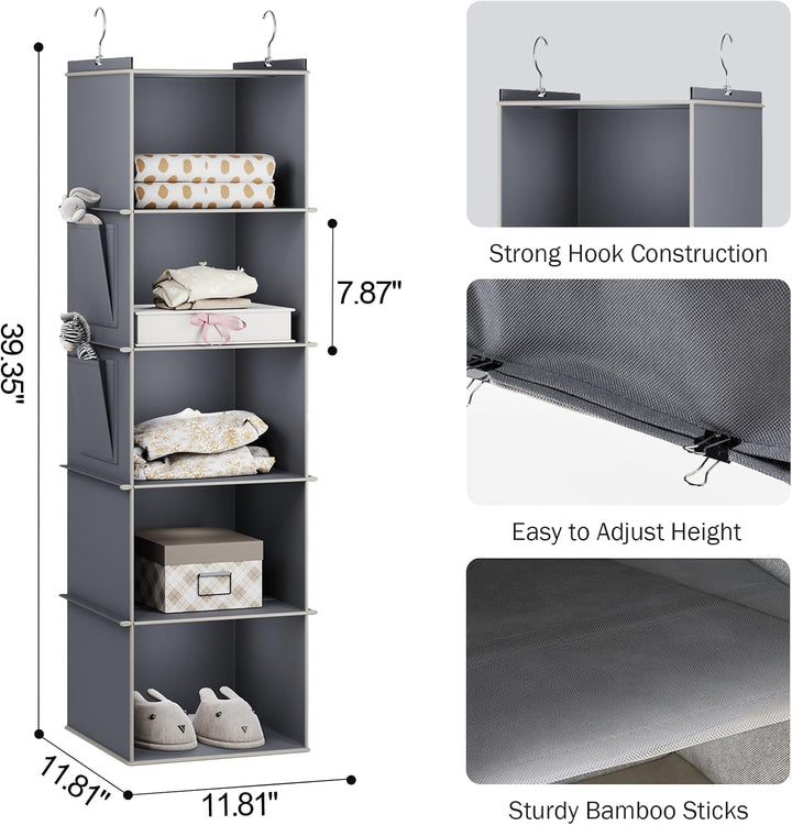 YOUDENOVA Hängeregal Schrankorganizer Stabiler Kleiderschrank Organizer Hängeaufbewahrung Ordnungssy