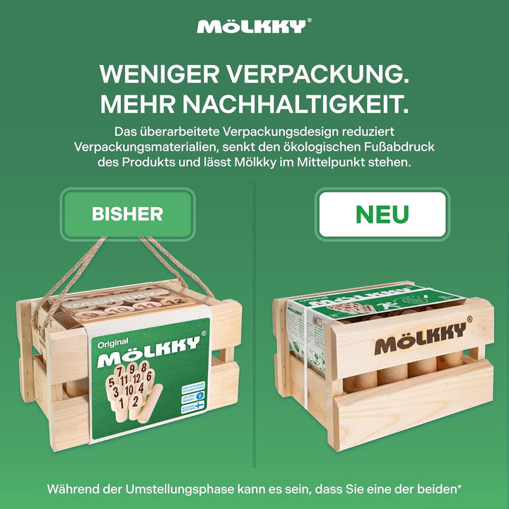 Tactic 40268 Original Mölkky in Holzkiste (Big Size) Single, Single