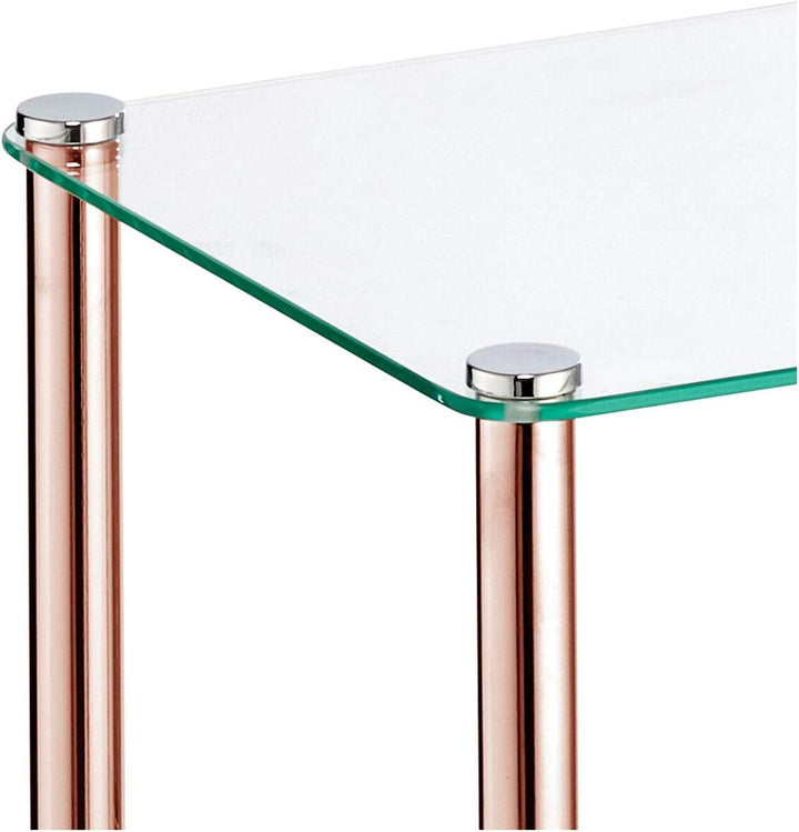 mDesign modernes Glasregal mit Metallbeinen – Badorganizer aus Glas mit 3 Ebenen – elegante Glasabla