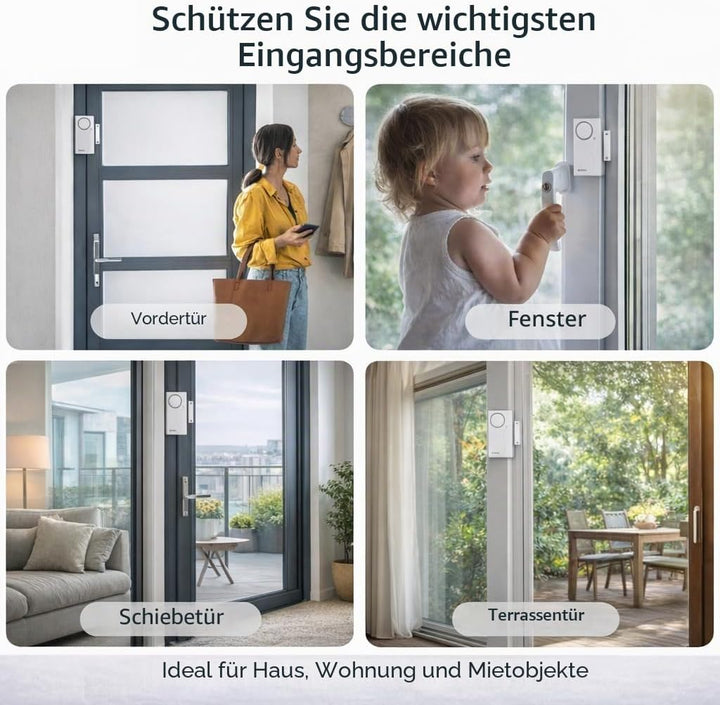 HENDUN Kabelloser Türalarm mit Fernbedienung, Fenster-Alarm, Sicherheitssensor, Pool-Alarm für Kinde