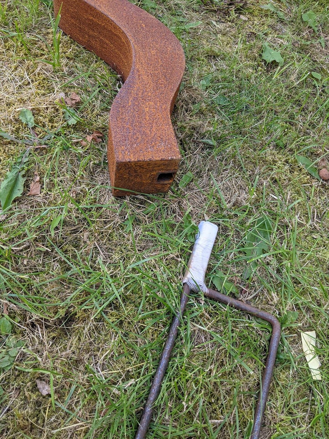 Edelrost Gartenfigure, Garten Gartenstecker, Skulptur , Handarbeit L8B18H125cm 3kg