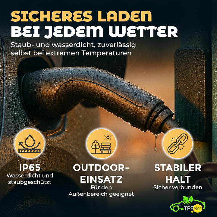 TPFNet Typ 2 Spiral Ladekabel 10m für Elektroauto PHEV Hybrid 7,2kW 32A E-Auto Ladekabel 1 phasig 10