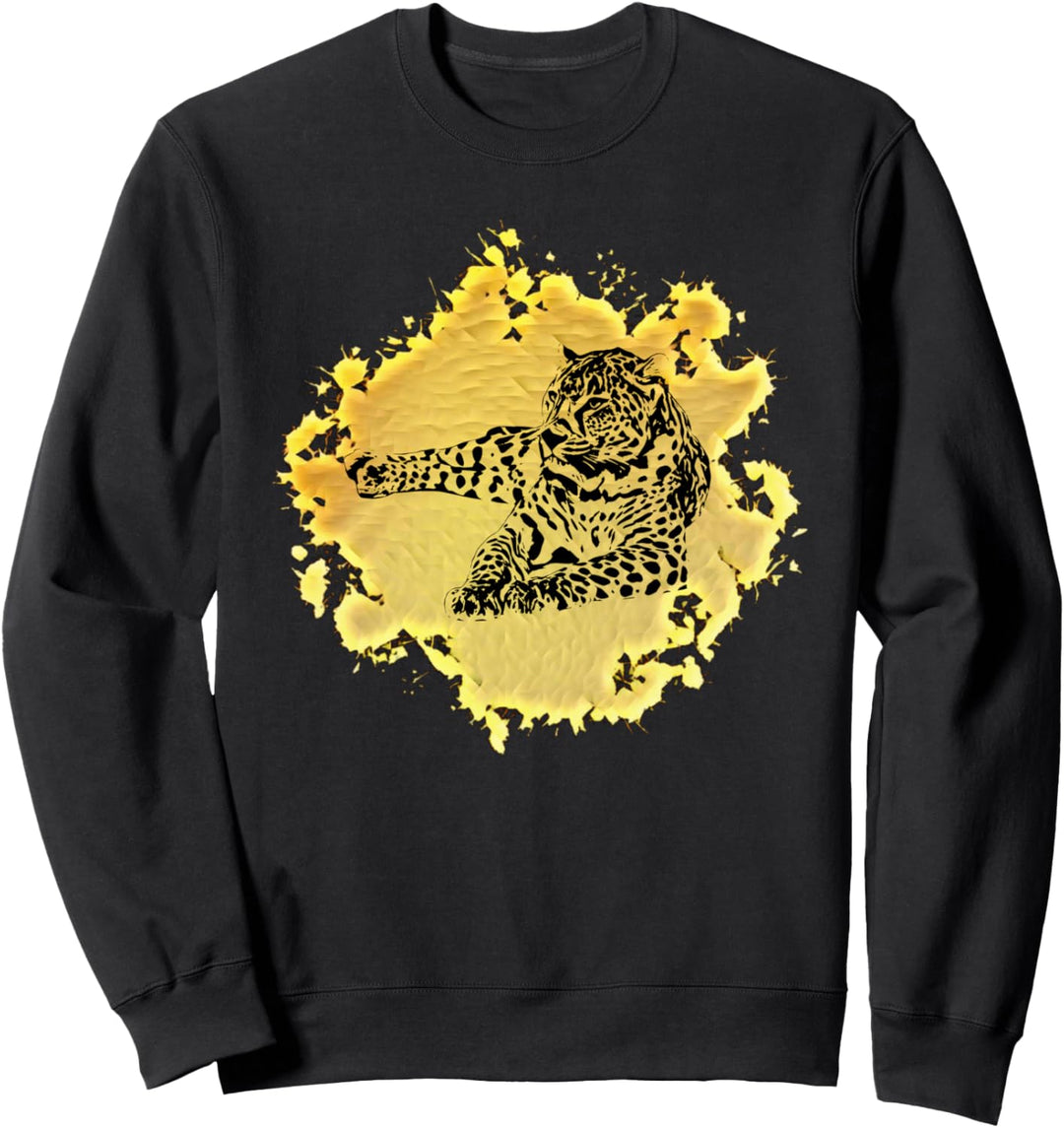 Leopard Motiv Raubkatzen Katzen Afrika Tiere Leoparden Sweatshirt