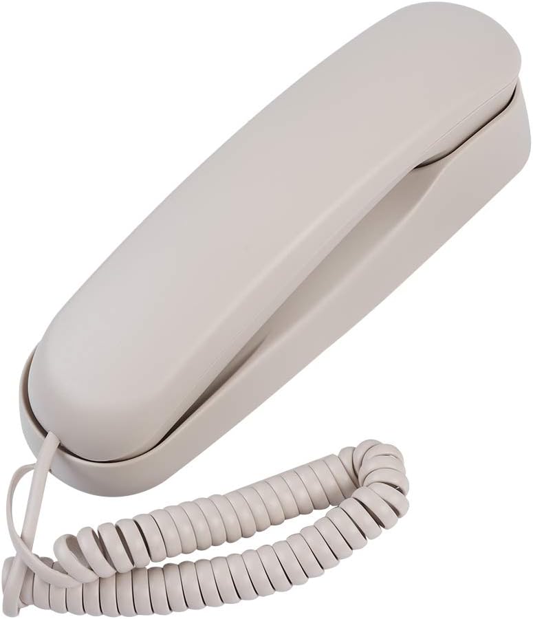 ASHATA Wandtelefon Schnurtelefon, Schnurgebundenes Telefon Desktop Wand Kompakttelefon,rutschfest Sc