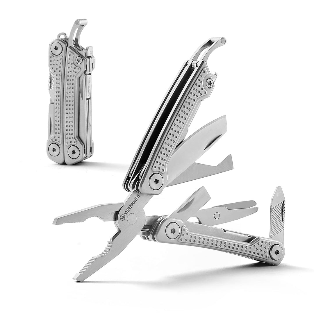VIRENKNIFE Multitool, 11-in-1 Mini EDC Multitool, Geschenk für Männer, Multifunktionszange aus Edels