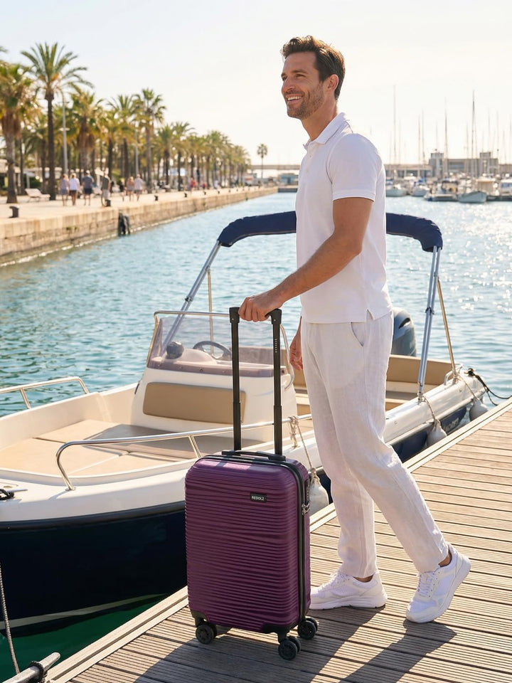REDOLZ Kleiner Hartschalen Kabinen-Koffer | Cabin-Trolley 35 x 20 x 55 cm aus hochwertigem ABS-Mater