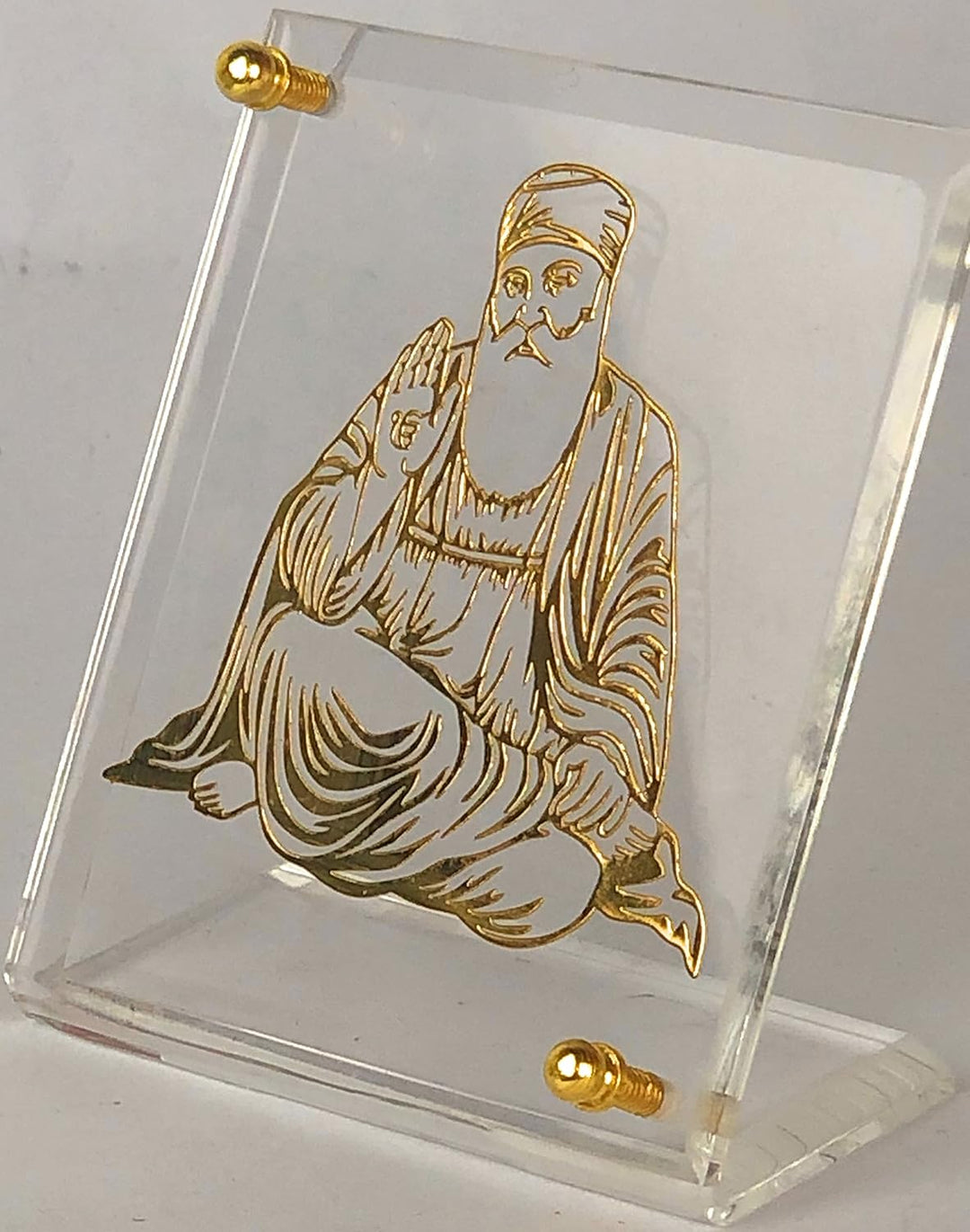 Shree Kreations Guru Nanak Dev Ji Bilderrahmen für Armaturenbrett und Tischplatte | Sikh Autozubehör