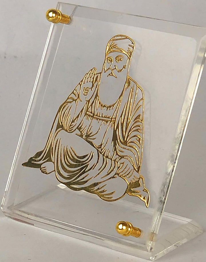 Shree Kreations Guru Nanak Dev Ji Bilderrahmen für Armaturenbrett und Tischplatte | Sikh Autozubehör