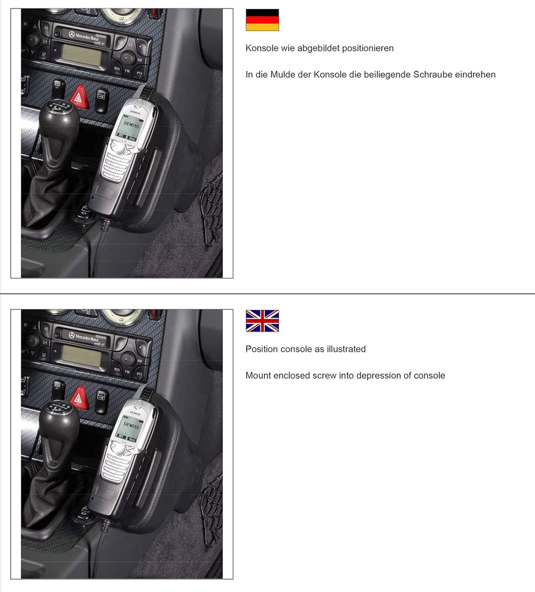 KUDA 091105 Halterung Kunstleder schwarz für Mercedes SLK (R170) ab 1996 bis 02/2004, 091105