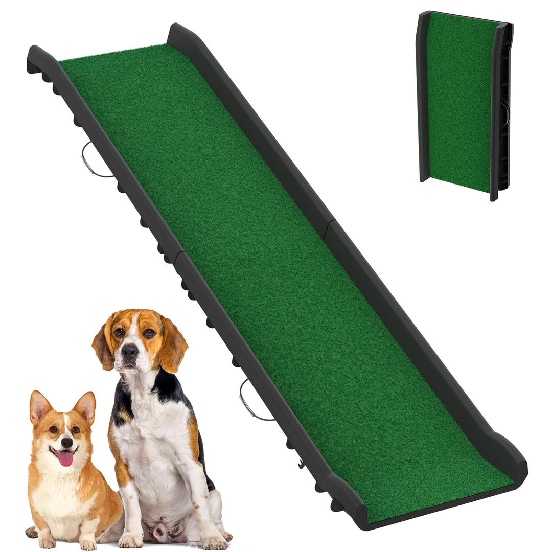 SUBTLETY 156x40x9cm Hunderampen aus Kunststoff Klappbar Haustiere Sicherheitsrampen Anti-Rutsch Hund
