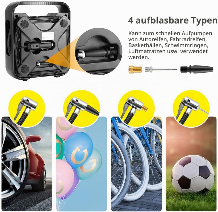 WindGallop 12v Kompressor Auto Luftpumpe Autoreifen Pumpe Reifen Pumpe für Auto Luftkompressor Elekt