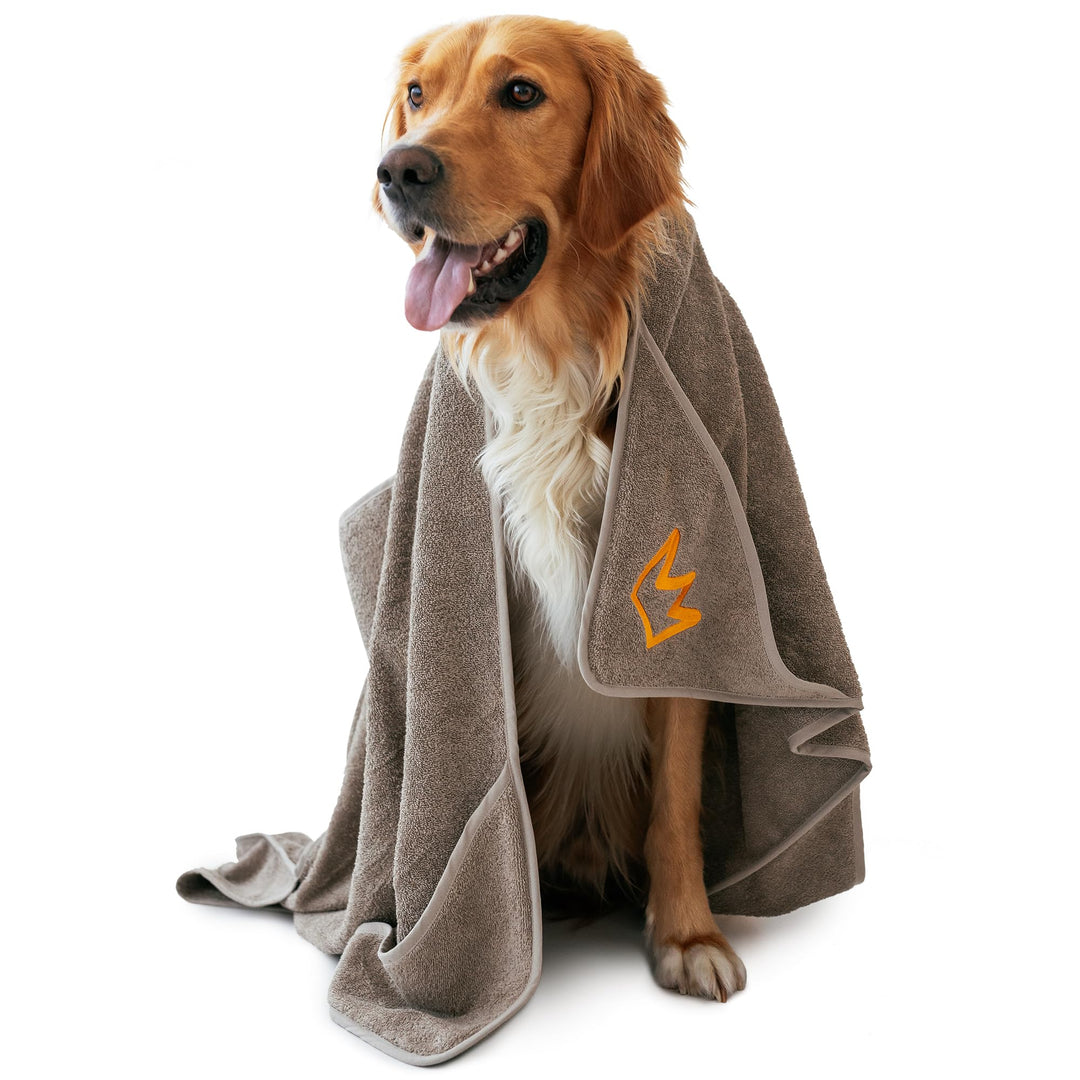 Rudelkönig Hundehandtuch kleine Hunde - Badetuch aus hochwertiger Baumwolle extra saugfähig - 100x60
