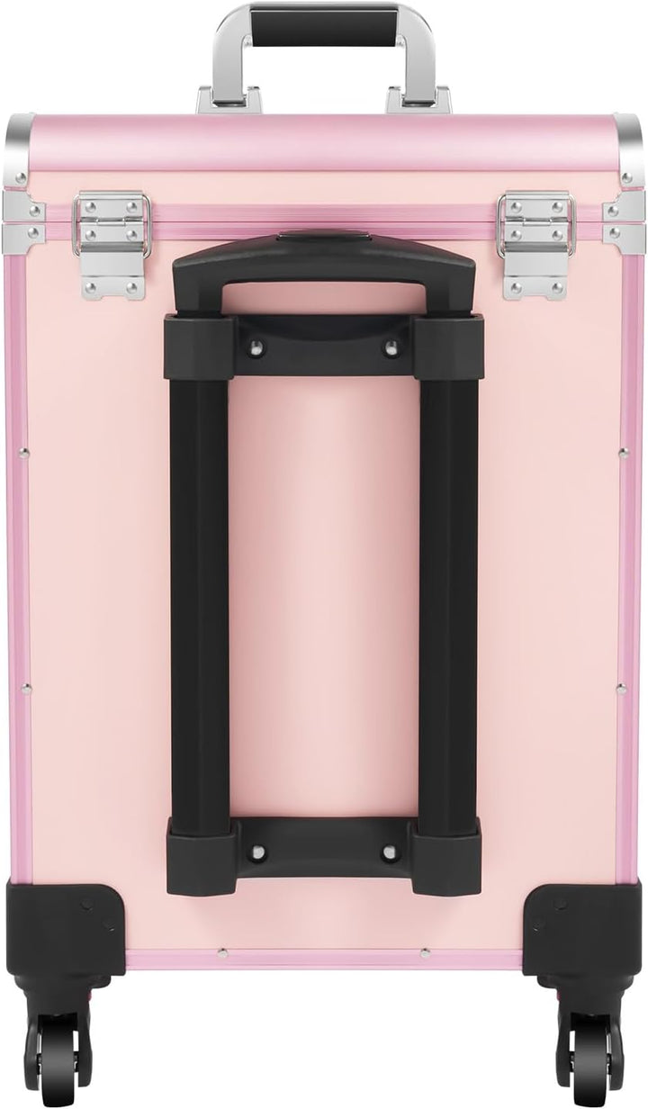 Kosmetikkoffer Trolley, Kosmetikkoffer Schminkkoffer mit 4 Rollen, Friseurkoffer Rollkoffer mit 2 Sc