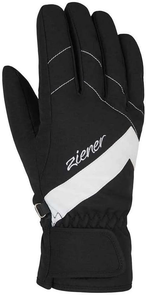 Ziener Damen Kaiti Ski-Handschuhe/Wintersport | wasserdicht, atmungsaktiv 7.5 black.white, 7.5 black