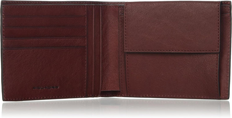 PIQUADRO Pu257b3r Geldbörse für Herren, 2 x 9 x 13 cm (B x H x L), Rot (Bordeaux), 2x9x13 cm (W x H