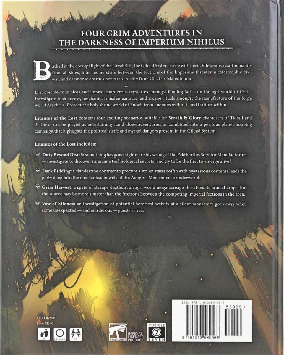 Cubicle 7 Wrath & Glory: Litanies of The Lost