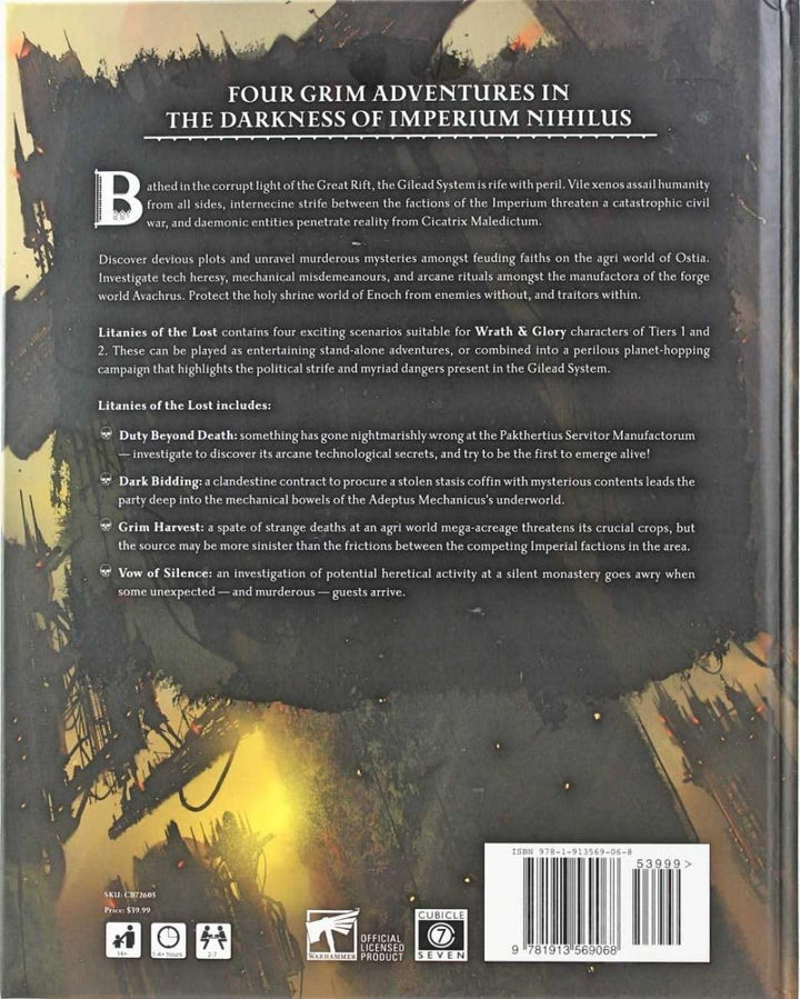 Cubicle 7 Wrath & Glory: Litanies of The Lost