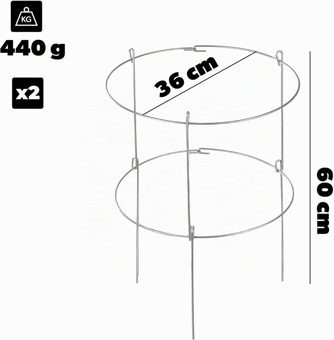 KADAX 2X Gartenstütze aus Stahl pulverbeschichtet Set, Pflanzehalter, Blumenstütze, Pflanzestütze, R