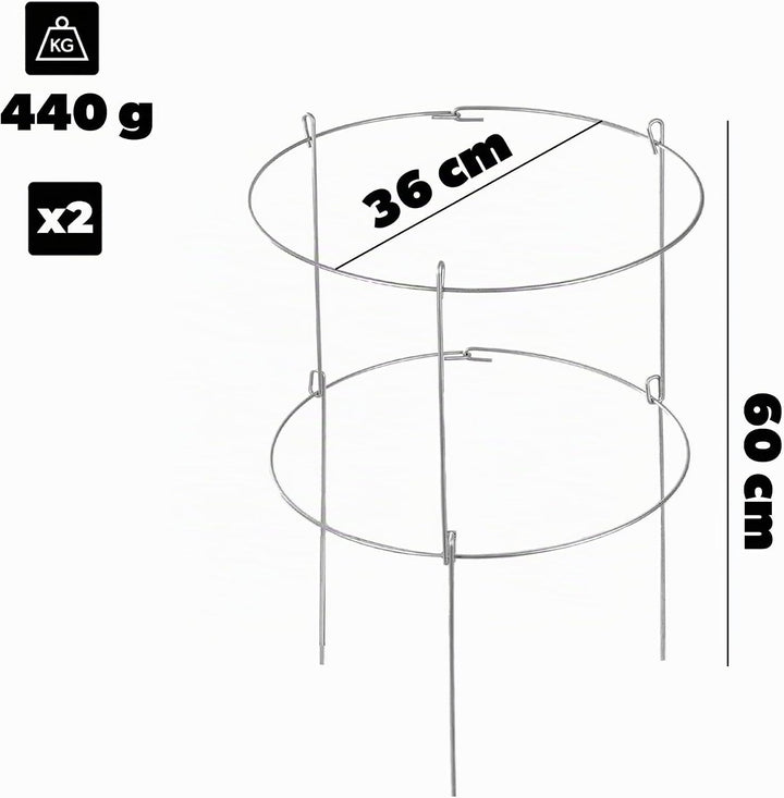 KADAX 2X Gartenstütze aus Stahl pulverbeschichtet Set, Pflanzehalter, Blumenstütze, Pflanzestütze, R
