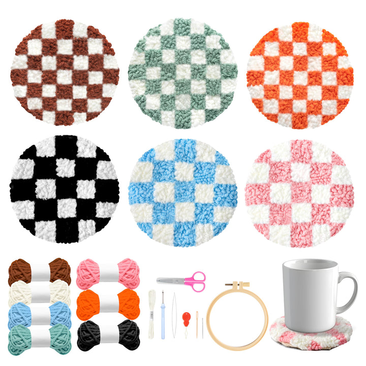 WATINC Punch Needle Untersetzer Kit DIY Handwerk Stickerei Kit für Anfänger Coaster Kunst und Handwe