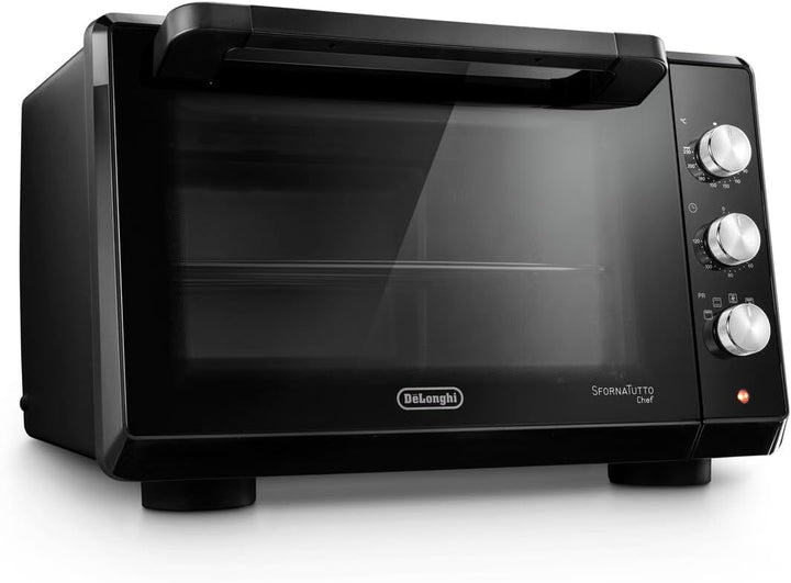 De'Longhi Chef EO34302 Elektrischer Umluftofen mit 5 Kochstufen, doppelte Glastür, Temperatur 80 – 2