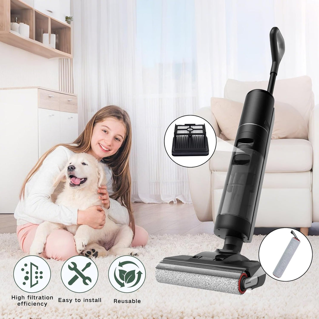 Zubehör für Dreame H12 Pro Ultra/H13 Pro Nass- und Trockensauger Ersatzteile, 2 Bürstenrolle + 4 Fil