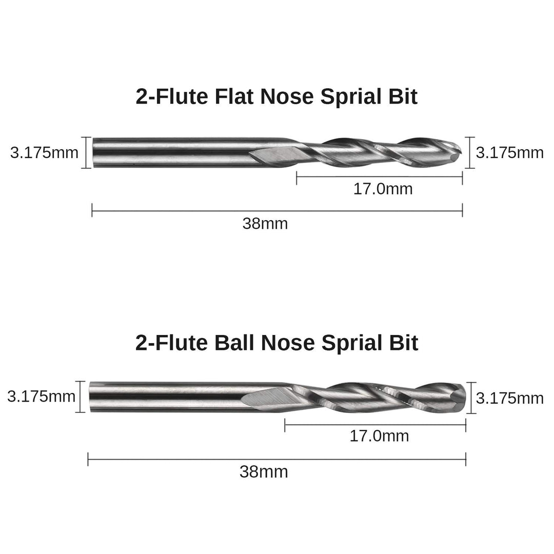 Genmitsu Schaftfräser-Satz mit insgesamt 40 CNC Router Bits, 3,175mm (1/8") Schaft, CNC Fräser-Satz