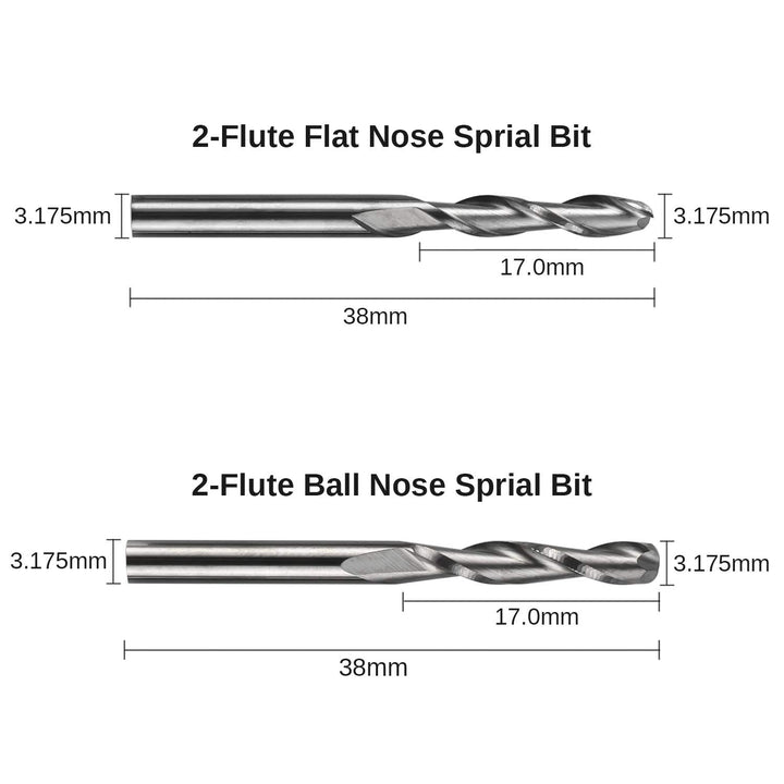 Genmitsu Schaftfräser-Satz mit insgesamt 40 CNC Router Bits, 3,175mm (1/8") Schaft, CNC Fräser-Satz