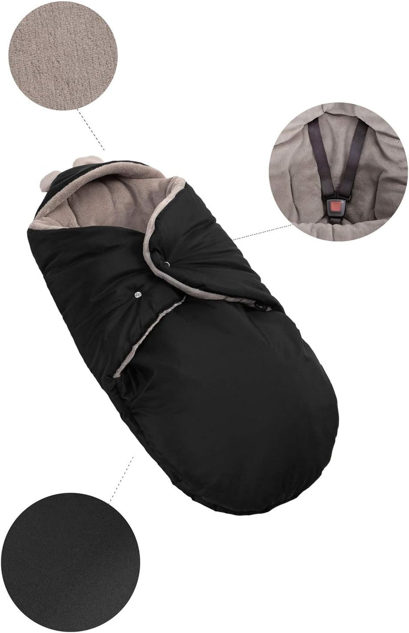 millybo Fusssack Baby Einschlagdecke für Winter geeignet für Kinderwagen Babyschale Babybett Autosit