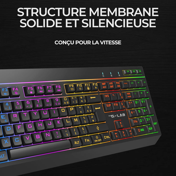 The G-Lab - Combo Tungsten EX – kabellose Tastatur – Dreifache Verbindung 2,4 GHz/BT/kabelgebunden –
