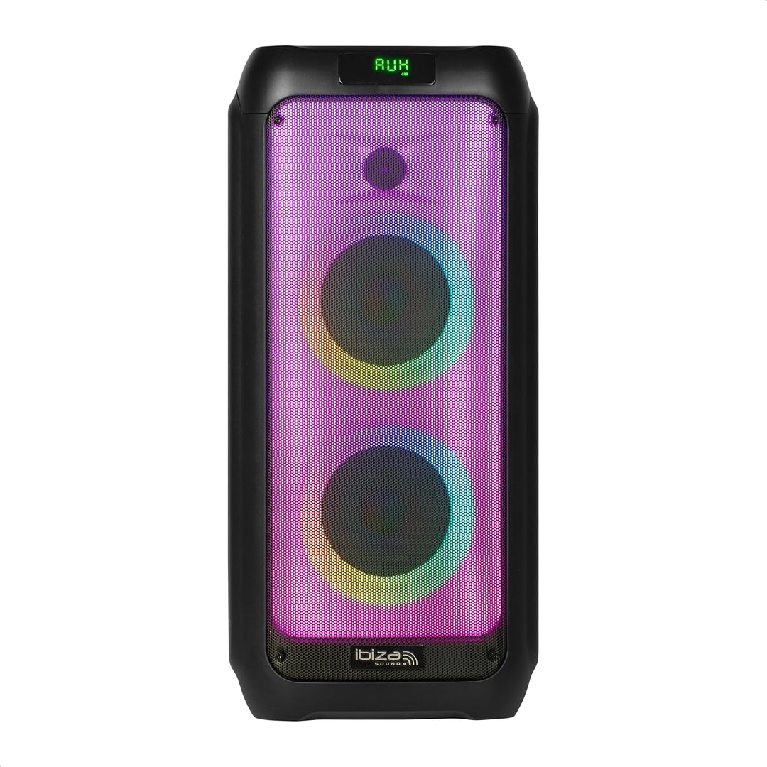 Ibiza - WAVE6-250W/2x5.25" Batterielautsprecher mit Bluetooth, USB und microSD - WAVE LED Effekt und