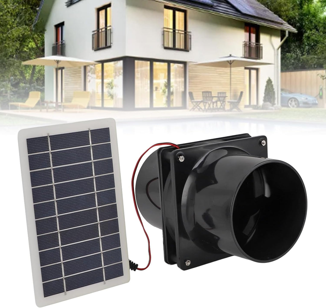 Solarbetriebener Abluftventilator, 10 W, 12 V, Solarbetriebener Abluftventilator Runde Rohre, ABS-So