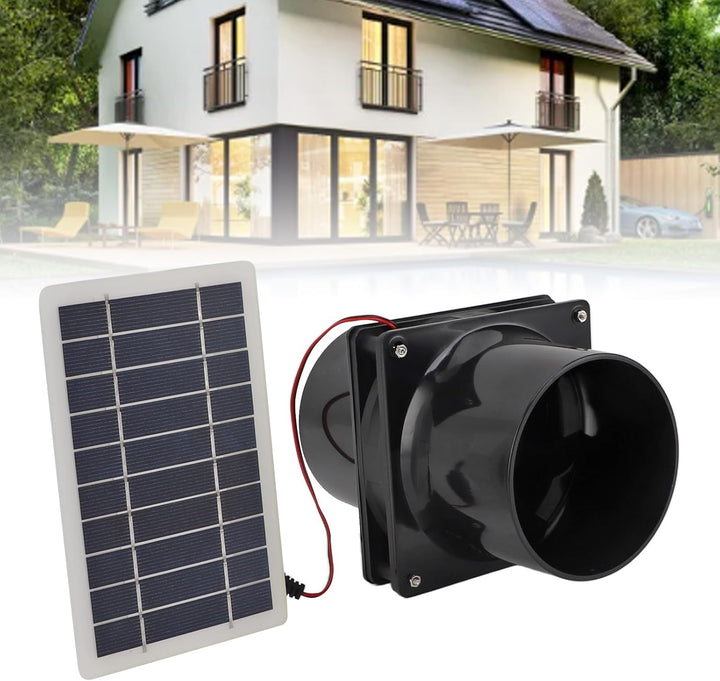 Solarbetriebener Abluftventilator, 10 W, 12 V, Solarbetriebener Abluftventilator Runde Rohre, ABS-So