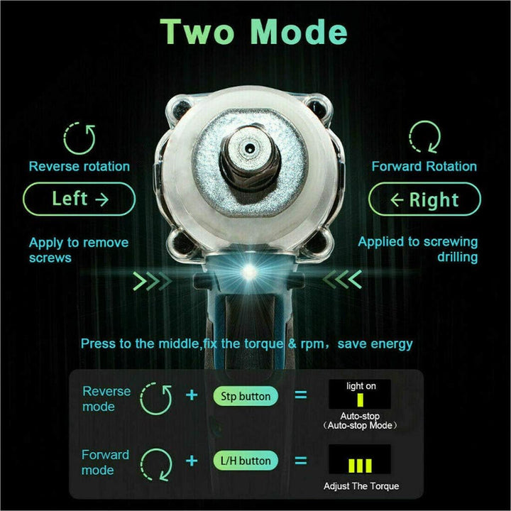 18V Akku-Schlagschrauber 1/2 Zoll Set mit 2 x Akku und EU Ladegerät, 420Nm, 4 Stecknüsse - 14/17/19/