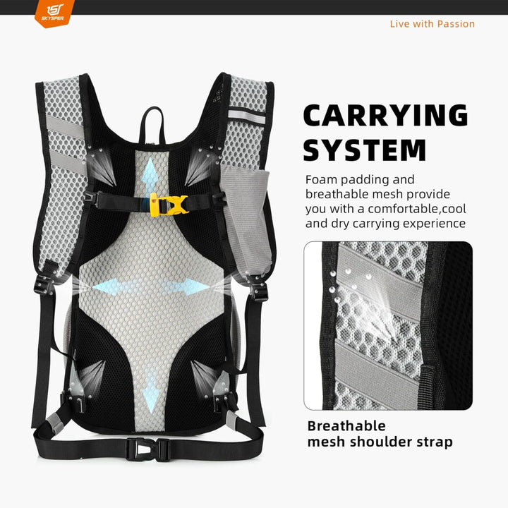 SKYSPER Wanderrucksack 15L Rucksack Herren Klein Tagesrucksack Leichter Trekkingrucksack für Wandern