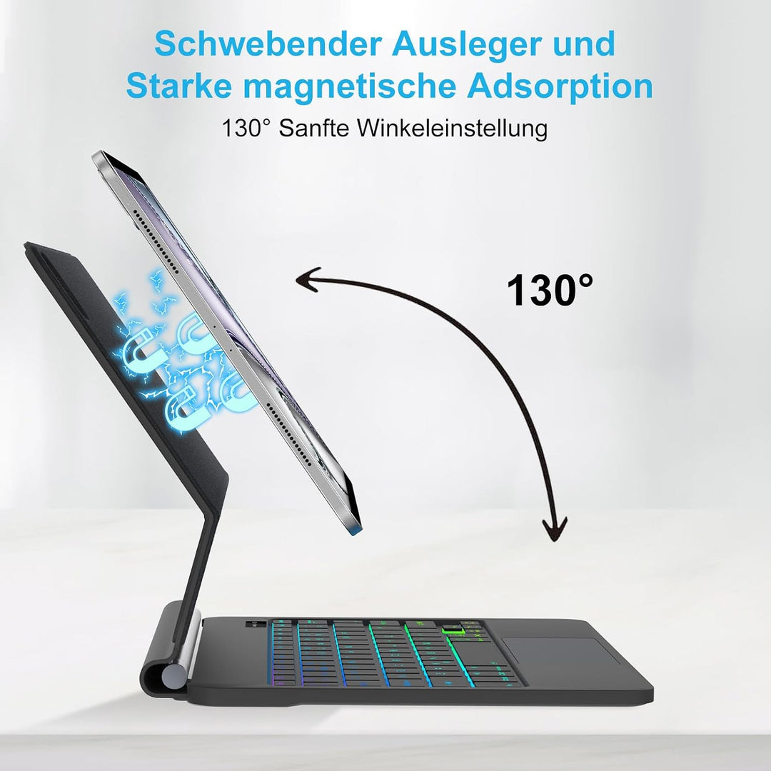JADEMALL Magic Keyboard Hülle für iPad Air 11" M4 2026/M3 2025/M2 2024 - Deutsches QWERTZ Layout Tas