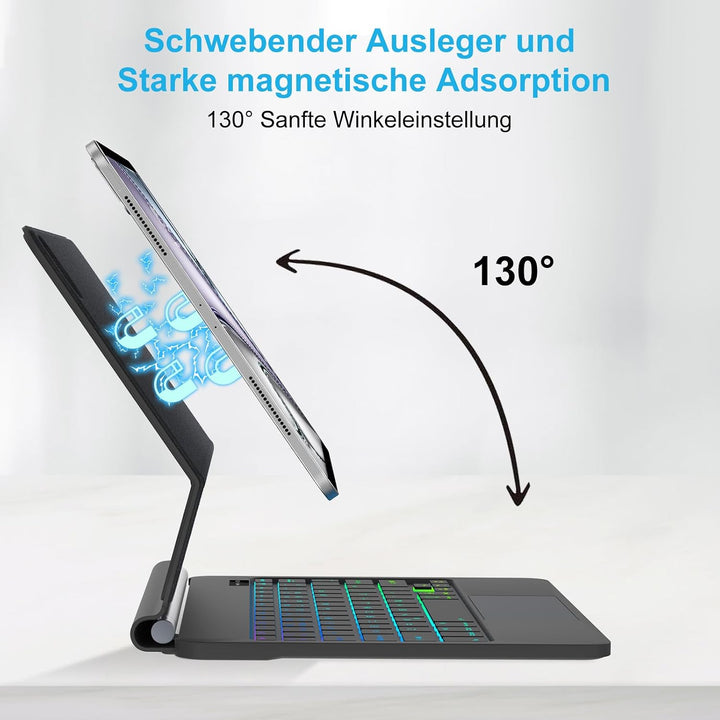 JADEMALL Magic Keyboard Hülle für iPad Air 11" M4 2026/M3 2025/M2 2024 - Deutsches QWERTZ Layout Tas
