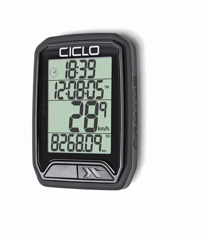 CICLO PROTOS 213 drahtloser Fahrradcomputer, mit 13 Funktionen in schwarz, in schwarz