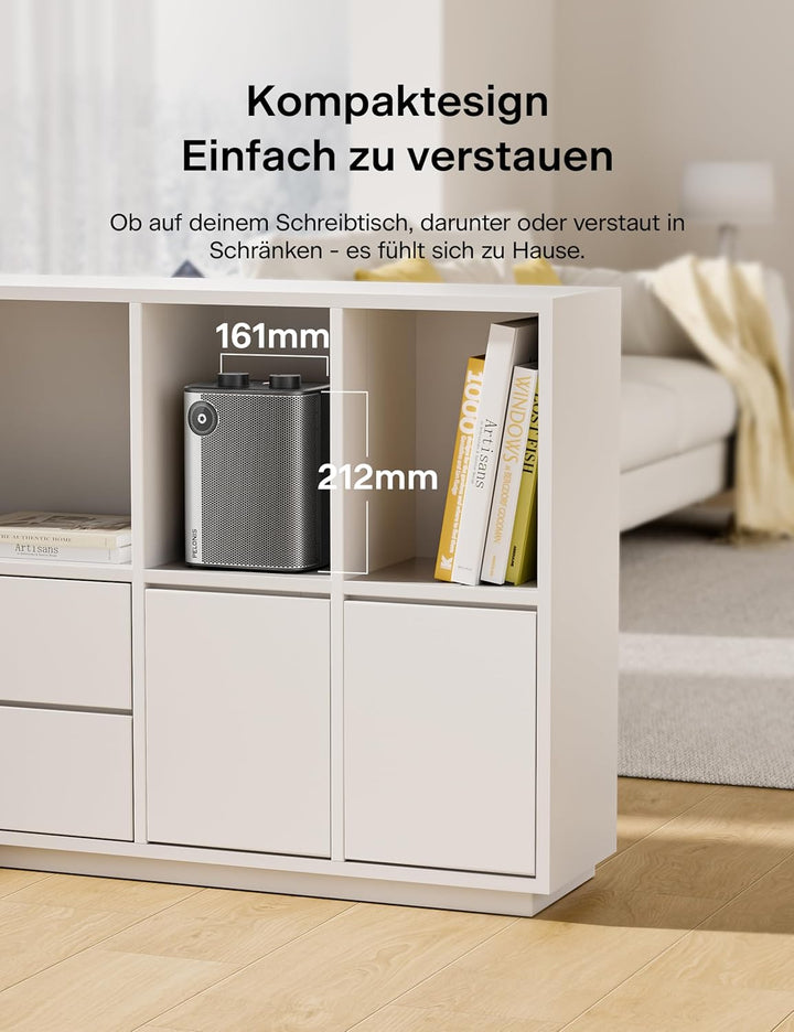 PELONIS Keramik Heizlüfter Mini 2000W mit Fernbedienung, 2S Schnellheizung, 5 Stufen inkl. ECO Modus
