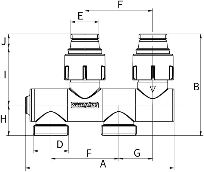 Simplex VARIOCON N-Modul für Heizkörper mit integrierten Ventilen Rp1/2" - Einstellbare Armaturen SQ