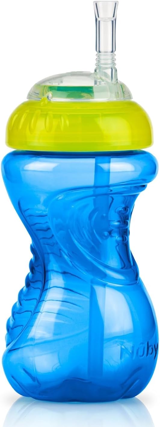Nuby Trinkbecher für Mädchen, mit flexiblem Strohhalm, 284 ml, 3 Stück, Girls