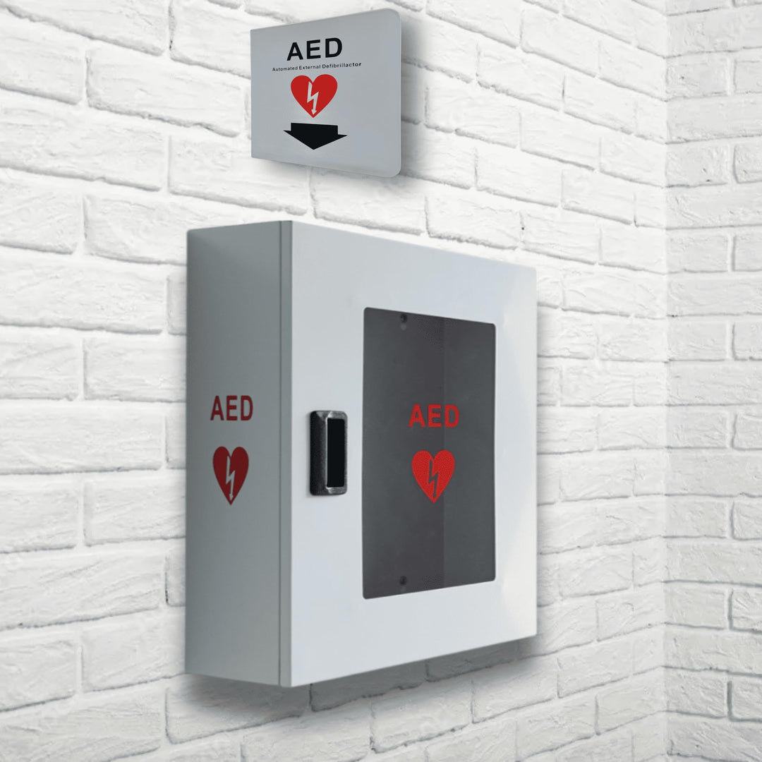 ISOP AED-Defibrillator-Aufbewahrungsschrank | Wandmontierte Erste-Hilfe-Box | AED-Alarmkasten aus St