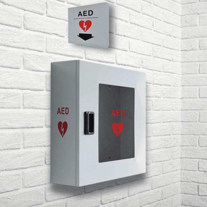 ISOP AED-Defibrillator-Aufbewahrungsschrank | Wandmontierte Erste-Hilfe-Box | AED-Alarmkasten aus St