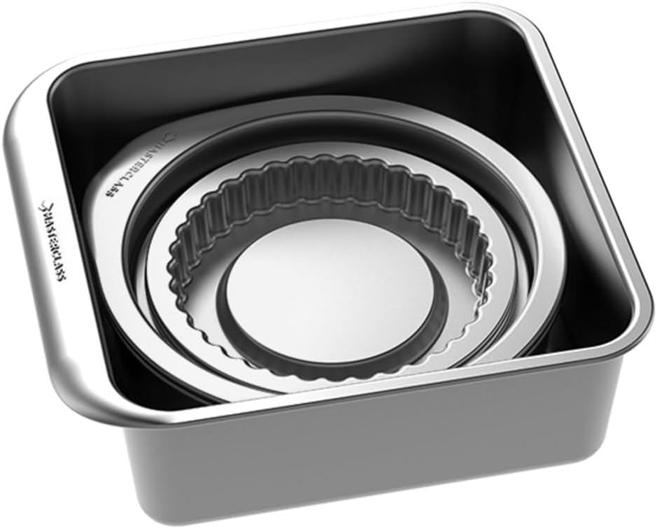 MasterClass Smart Space Backformen-Set 7-teilig, antihaftbeschichtet und stapelbar mit 1 x Bratform,