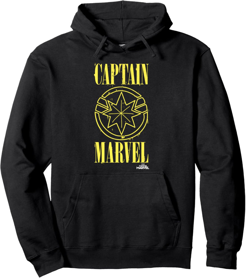 Captain Marvel Yellow Line Logo Pullover Hoodie