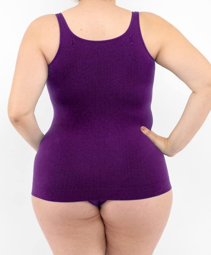 LEELA LAB Unterhemd Damen Grosse Grössen, Tank Top Basic Line, Dünne Träger und Bruststütze, mit Nah