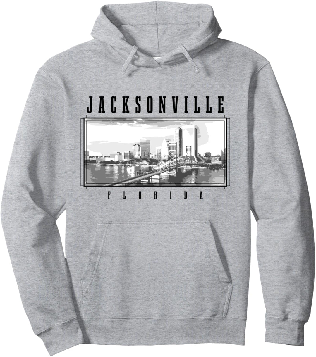 Jacksonville Florida Vintage Skyline USA Amerika Souvenir Pullover Hoodie