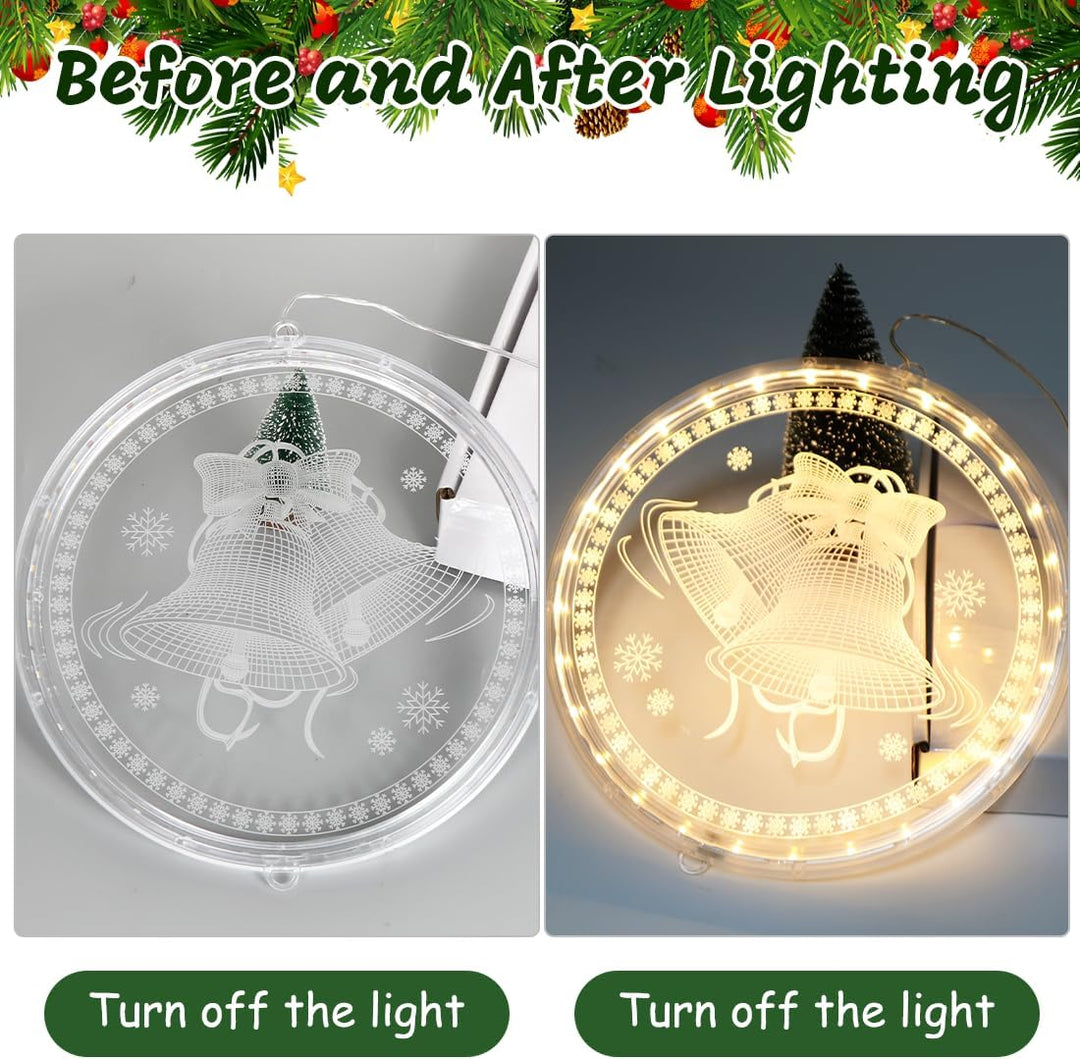 Meleager Weihnachten Dekorative Fenster Licht, Weihnachtsbeleuchtung Hängend Fenster, 3D Hängende We