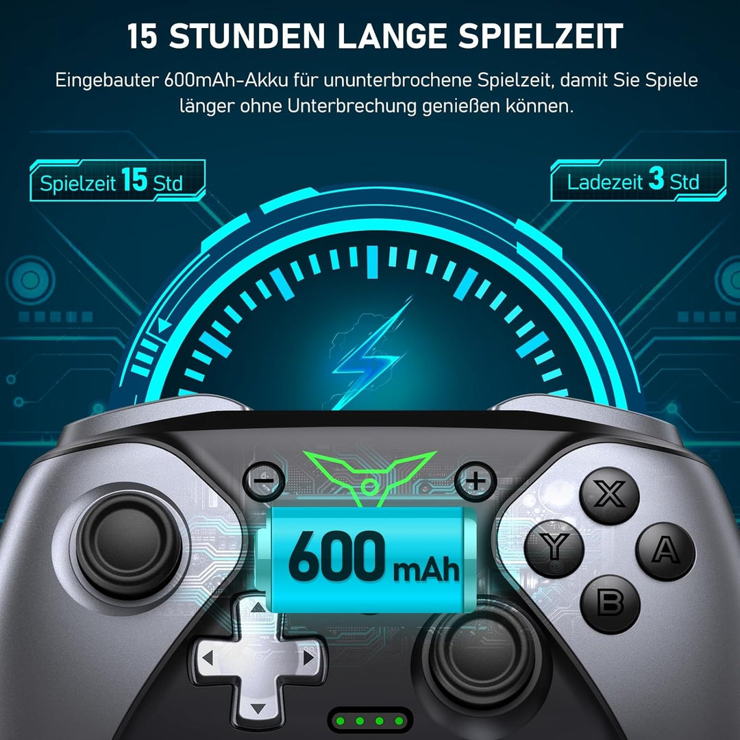 HELLCOOL Switch Controller, Pro Controller Switch mit Präzise Bewegungssteuerung/Dual Motors Vibrati
